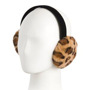 NEW SURELL Faux Rex Earmuffs With Halo Band leopard for women 166tn